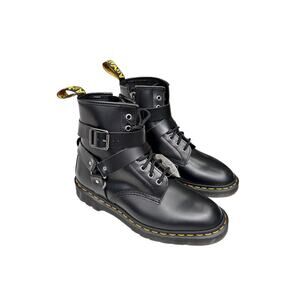 Dr Martens Boots Women's 9 Black Cristofor Leather Moto Harness Buckle